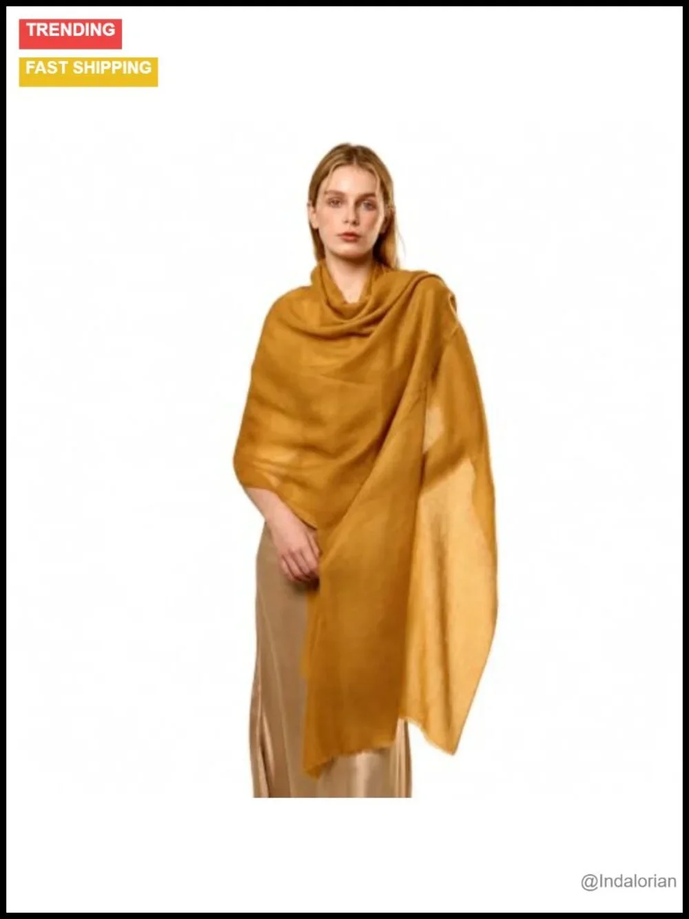 Luxury 100% Cashmere Shawl Wrap - Featherlight Sheer Scarf for Women, Oversized
